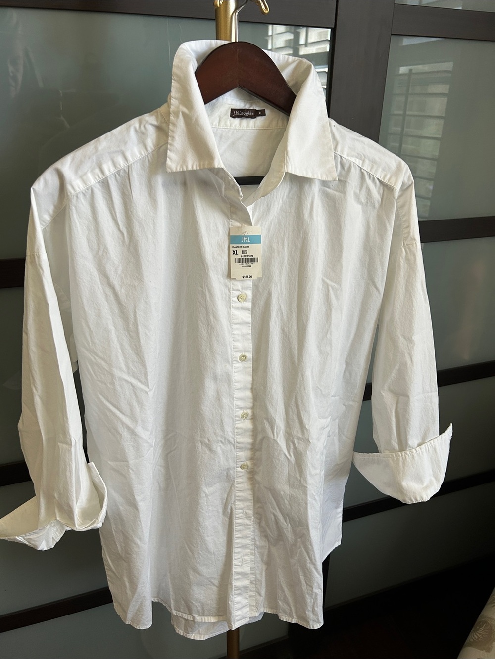 J. McLaughlin White Button-Down Shirt
